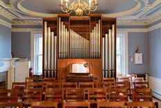 Photo of beautiful wood and brass organ